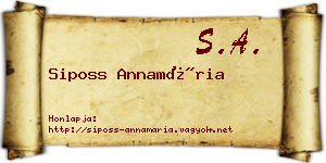Siposs Annamária névjegykártya