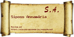 Siposs Annamária névjegykártya